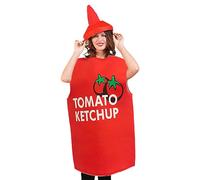 Costume de tomate - Costume d'Halloween | Costume de cosplay créatif et léger en forme de bouteille de ketchup, idéal pour les festivals, les souvenirs de groupe et les spectacles.