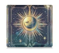 Costume de tourisme en cuir synthétique coloré pour tarot bohème astrologie soleil et lune - Porte-carte d'assurance - Accessoires de comparaison de camion - Étui pour conducteur, propriétaire de