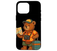 Costume de touriste avec Carte pour Les Amateurs de Voyages en Ville Coque pour iPhone 16 Pro Max