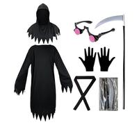 Costume de Tristo Faucheuse Cosplay de Tristo Faucheur, Cosplay de faux de luxe - Cosplay d'Halloween, robe de faux, cape fantôme effrayant, yeux brillants, costume pour hommes,