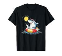 Costume de Vacances de Requin Joyeux dans la Piscine T-Shirt