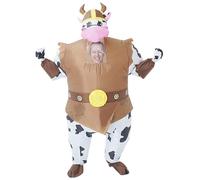 Costume de Vache Gonflable Funny Adult Blow Up Cow Costume pour Halloween Festival Party Cosplay Taille Adulte
