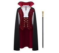 Costume de vampire médiéval effrayant pour homme Renaissance - Polyester - Rouge - Hommes - Boucle - Taille XL XXL