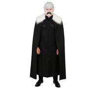 Costume de vampire Nosferatu pour adultes - Cape noire, casquette chauve, oreilles pointues, kit de maquillage - Déguisement classique monstre du film d'horreur pour homme et femme