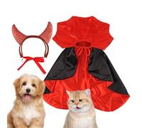 Costume de vampire pour chat avec serre-tête en corne pour Halloween et cosplay