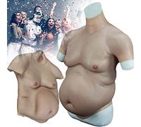 Costume de Ventre de bière en Silicone, Faux Ventre de Femme Enceinte, Faux Ventre Artificiel en Silicone, Costume de Graisse réaliste pour fête de Noël, fête de Cosplay, Accessoire de Photographie,