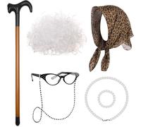 Costume de vieille femme pour fille - Respirant - Pour fête scolaire et fête - Accessoires de cosplay