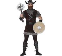 | Costume de Viking Adulte 5254/L Tunique, Bandeau, Ceinture, Cornes et Manc...