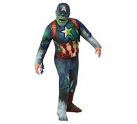 Rubies Déguisement zombie Captain America Deluxe pour homme, multicolore, pour Halloween 702730STD