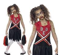 Déguisement Zombie Pompom Girl Fille Halloween Rouge