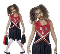 Déguisement De Pompom Girl Zombie Taille 13/15 Ans Rouge