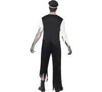 Smiffy's Costume Policier Zombie – haut, cravate, pièce en latex, pantalon et chapeau (Halloween)