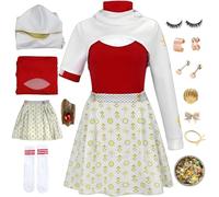 Costume de zombie Woman4 pour filles, déguisement de pom-pom girl Nova Cosplay avec perruque, boucles d'oreilles, bracelet, ensemble d'Halloween (b, 110)