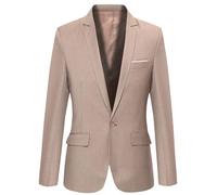 Costume décontracté pour homme - Blazer smoking à 1 bouton - Pour fête, banquet, bal de fin d'année, kaki, 6XL