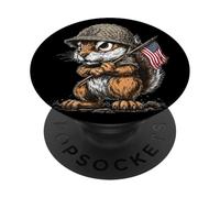 Costume d'écureuil de Combat pour Bottes Militaires et Champs de Bataille PopSockets PopGrip Adhésif
