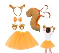 Costume d'écureuil pour enfants | Accessoires d'Halloween et de cosplay | Costume d'animal en peluche avec nœud papillon - Pour Noël, Pâques, bal masqué, théâtre, école, jeux, séance photo, scène