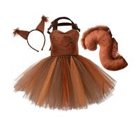 Costume d'écureuil pour - Robe cosplay, jupe tutu, oreilles bandeau, queue moelleuse | Tenue de jeu de rôle pour fête d'anniversaire, Festival de spectacle amusant, jeu de simulation d'animaux