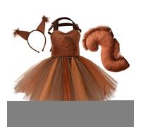 Costume d'écureuil pour tout-petit, costume d'écureuil pour - Costume d'animaux | Robe tutu de cosplay sur le thème de la jungle pour filles avec bandeau oreilles, filles de 1 à 12 ans