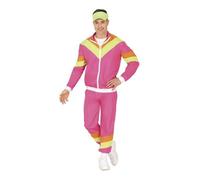 Costume - Déguisement survêtement homme - Rose fluo - Jaune - Polyester L