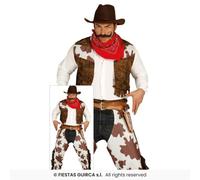 Costume Déguisement Western Cowboy Homme Imprimé Vache Multi Polyester Adulte M