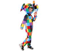 Costume d'éléphant en patchwork pour enfants - Costume d'éléphant coloré avec chapeau oreilles d'éléphant, costume de jour du livre pour garçons et filles