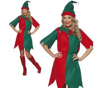 Costume D'Elfe Adulte Pour Femmes, Tenue De Noël, S-XL