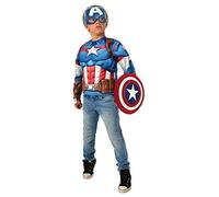Costume Deluxe - RUBIES - Captain America - Masque et écusson en EVA - Pour enfants de 3 à 7 ans - Bleu