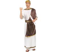 Costume d'empereur romain antique homme blanc-brun-or