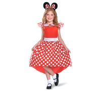 Costume d'enfant mignon de Minnie Mouse Disney rouge et blanc