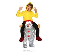Costume d'enfant sur le dos : clown pour Halloween jaune-argenté