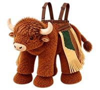 Costume d'équitation en peluche de bœuf des hautes terres - Costume d'équitation de cowboy pour Halloween - Pour enfants - Doux - Chaud - Confortable - Respirant - Léger - Amusant - Mignon - Pour fête