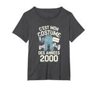 Costume des Années 2000 Vintage Tee Homme Femme Original Fan T-Shirt, Femme Grandes Tailles, Chiné Foncé, 6X