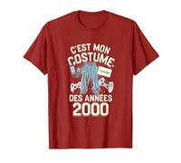 Costume des Années 2000 Vintage Tee Homme Femme Original Fan T-Shirt, Homme, Canneberge, M