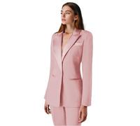 Costume deux pièces pour femme - Tailleur office - Coupe ajustée - Blazer et pantalon - Ensemble costume d'affaires - Tenue décontractée - Costume de bal, rose clair, M