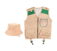 Costume d'explorateur pour - Costume avec gilet et chapeau d'explorateur pour | Ensemble d'aventures en plein air pour les jeux de rôle | Pour les garçons, les filles, le camping, la