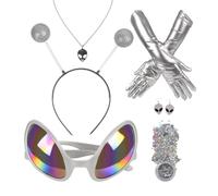 Costume d'extraterrestre amusant pour Halloween avec boucles d'oreilles et | Serre-tête tentacule pour fête de vacances, bal masqué, célébration, carnaval, scène
