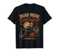 Costume d'halloween Amusant Dead Inside But Caffeinated T-Shirt Graphique avec Valeur