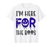 Costume d'halloween Amusant en Forme de Citrouille avec Inscription « I'm Here for The Boos » T-Shirt