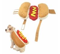 Costume d'Halloween amusant pour chien Hot Dog Hamburger Dessin animé Costume de fête Costume chaud Déguisement pour chiot