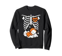 Costume d'halloween Amusant pour Femme Enceinte, Citrouille, Cage côtelée Sweatshirt