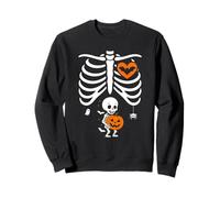 Costume d'halloween Amusant pour Femme Enceinte, Citrouille, Cage côtelée Sweatshirt