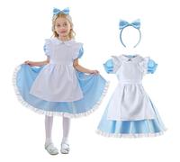 Costume d'Halloween au pays des merveilles pour enfants : costumes pour filles de la journée mondiale du livre, robes de princesse pour filles (A-lice, taille L (150))