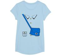 Costume d'halloween avec Sac de courrier Facteur T-Shirt, Fille, Bleu Céleste, M