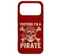 Costume d'halloween avec tête de Mort et os croisés « Pretend I'm a Pirate » Coque pour iPhone 17 Pro Max
