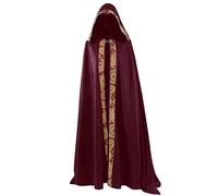 Costume d'Halloween - Cape à capuche pour adulte - Prêtre d'église - Manteau long - Veste de renaissance - Cape gothique médiévale - Déguisement pour fête d'Halloween - Taille S à 4XL