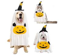 Costume d'Halloween - Cape de fantôme citrouille pour chien et chat - Cape d'Halloween pour les vacances, costumade (taille S)