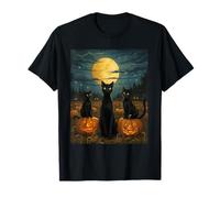 Costume d'halloween Chats Noirs sous la Pleine Lune T-Shirt