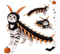 Costume d'Halloween de mille-pattes pour animal domestique, costume | Costume d'insecte effrayant amusant pour chats et petits chiens, costume 3D réglable pour Halloween, fête, cosplay