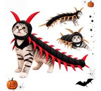 Costume d'Halloween de mille-pattes pour animal domestique, costume | Costume d'insecte effrayant amusant pour chats et petits chiens, costume 3D réglable pour Halloween, fête, cosplay