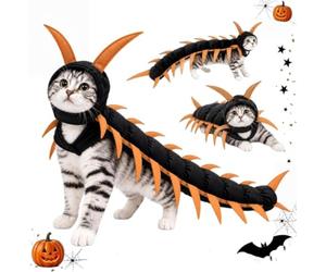 Costume d'Halloween de mille-pattes pour animal domestique, costume | Costume d'insecte effrayant amusant pour chats et petits chiens, costume 3D réglable pour Halloween, fête, cosplay